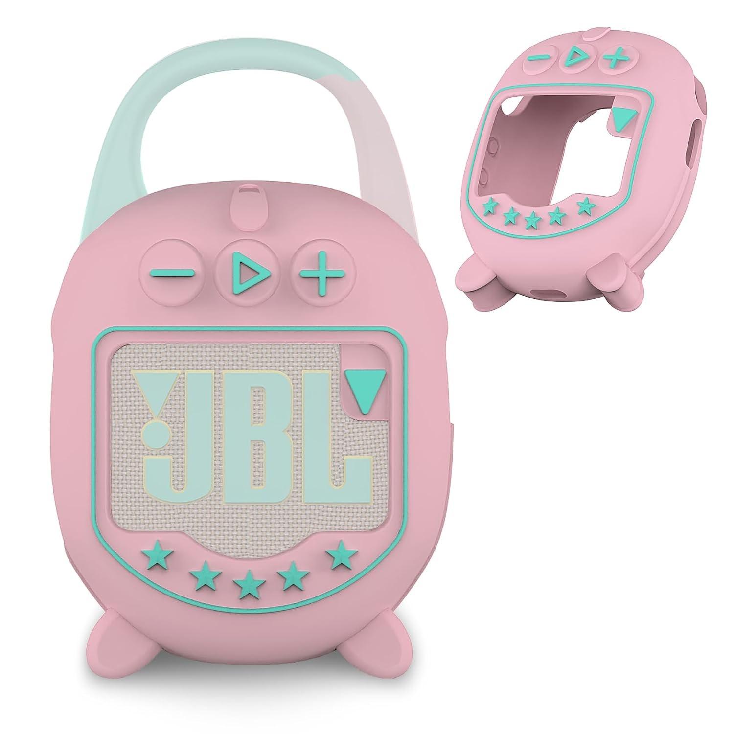 Capa de Silicone JCHPINE para JBL Clip 5: Proteção Ultra Portátil e Estilosa (Rosa)