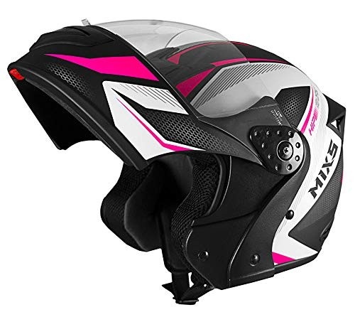 Capacete Mixs Gladiator Neo Robocop Rosa - Escamoteável e Articulado