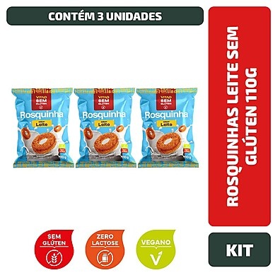 Rosquinhas Leite Sem Glúten 110g – 3 Unidades