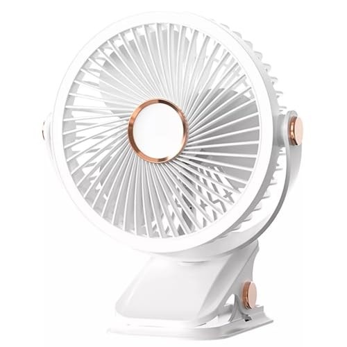 Mini Ventilador Portátil LED com Rotação 720° | 5 Velocidades | Recarregável USB Tipo-C | Silencioso e Iluminado