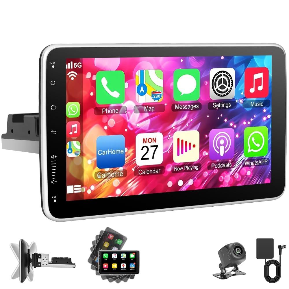 Central Multimídia 10 Polegadas Rotativa com CarPlay e Android Auto - GPS Integrado