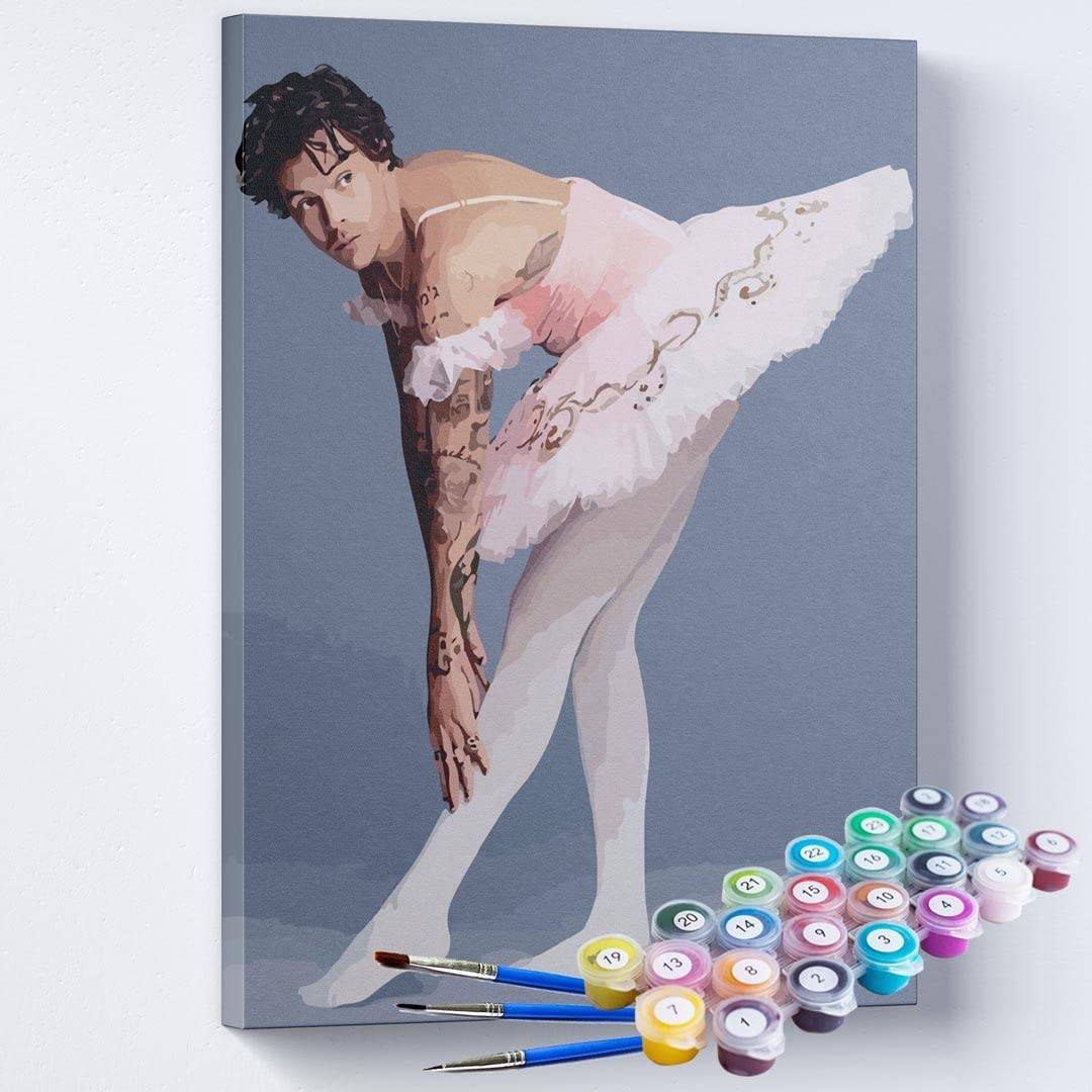 Kit Pintura Terapêutica com Temas Inspiradores - Harry Styles e Roupa de Bailarina
