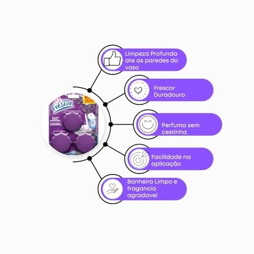 Bloco Sanitário Triplo para Caixa Acoplada 45g - Fragrância Lavanda Roxa