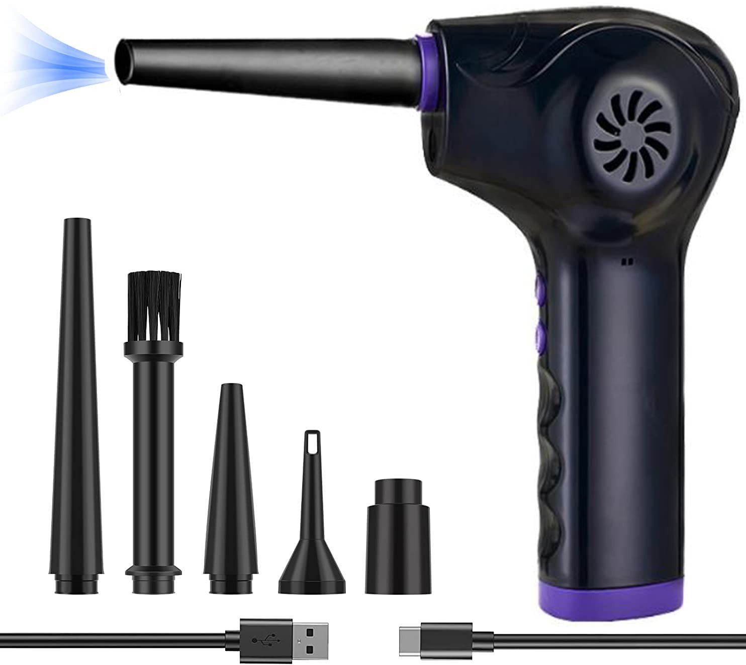 Espanador de Ar Comprimido Sem Fio 50.000 RPM: Limpeza Poderosa e Recarregável para Seu Eletrônico!