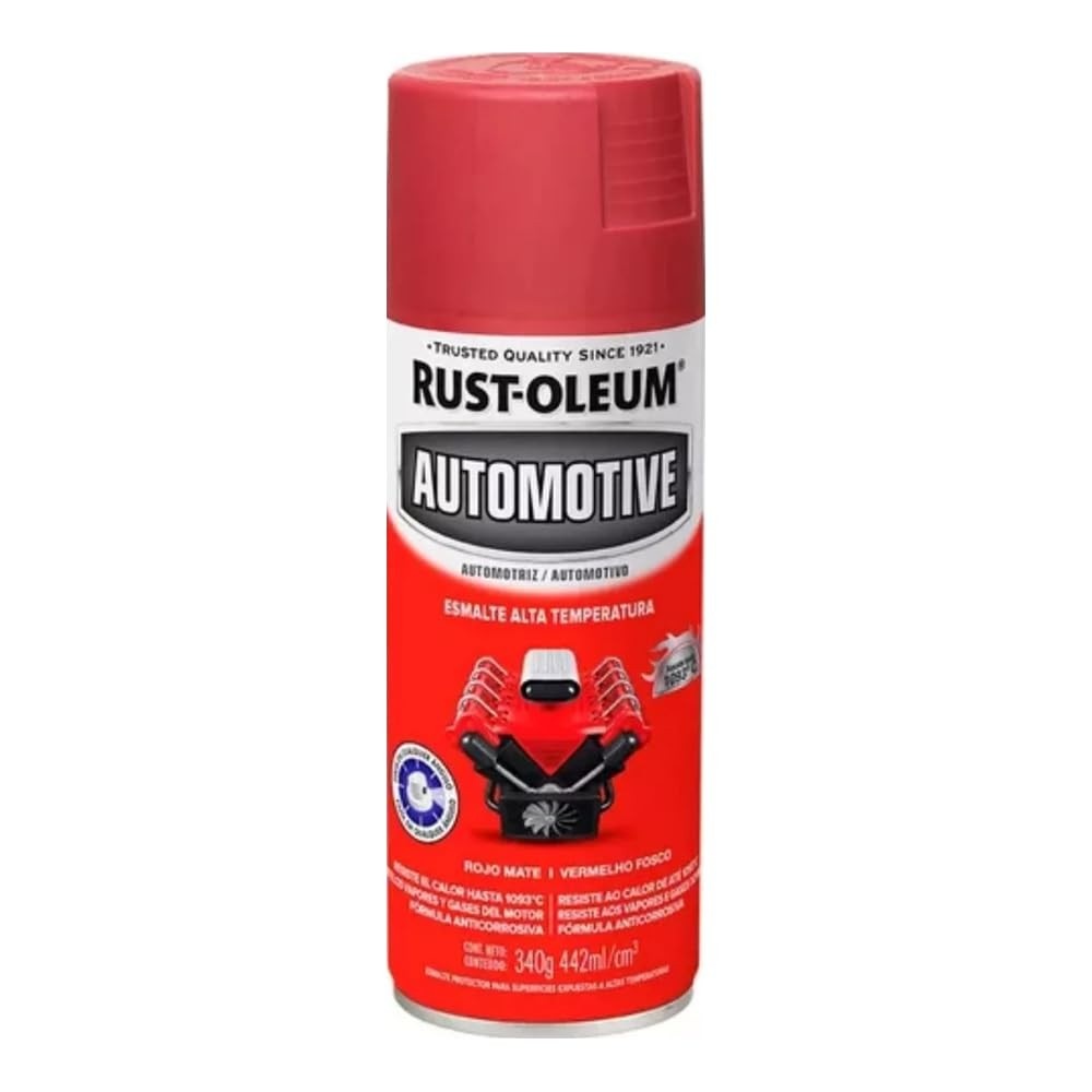 Tinta Spray Alta Temperatura 1093°C Rust-Oleum Vermelho Fosco - Proteção Extrema Contra Calor