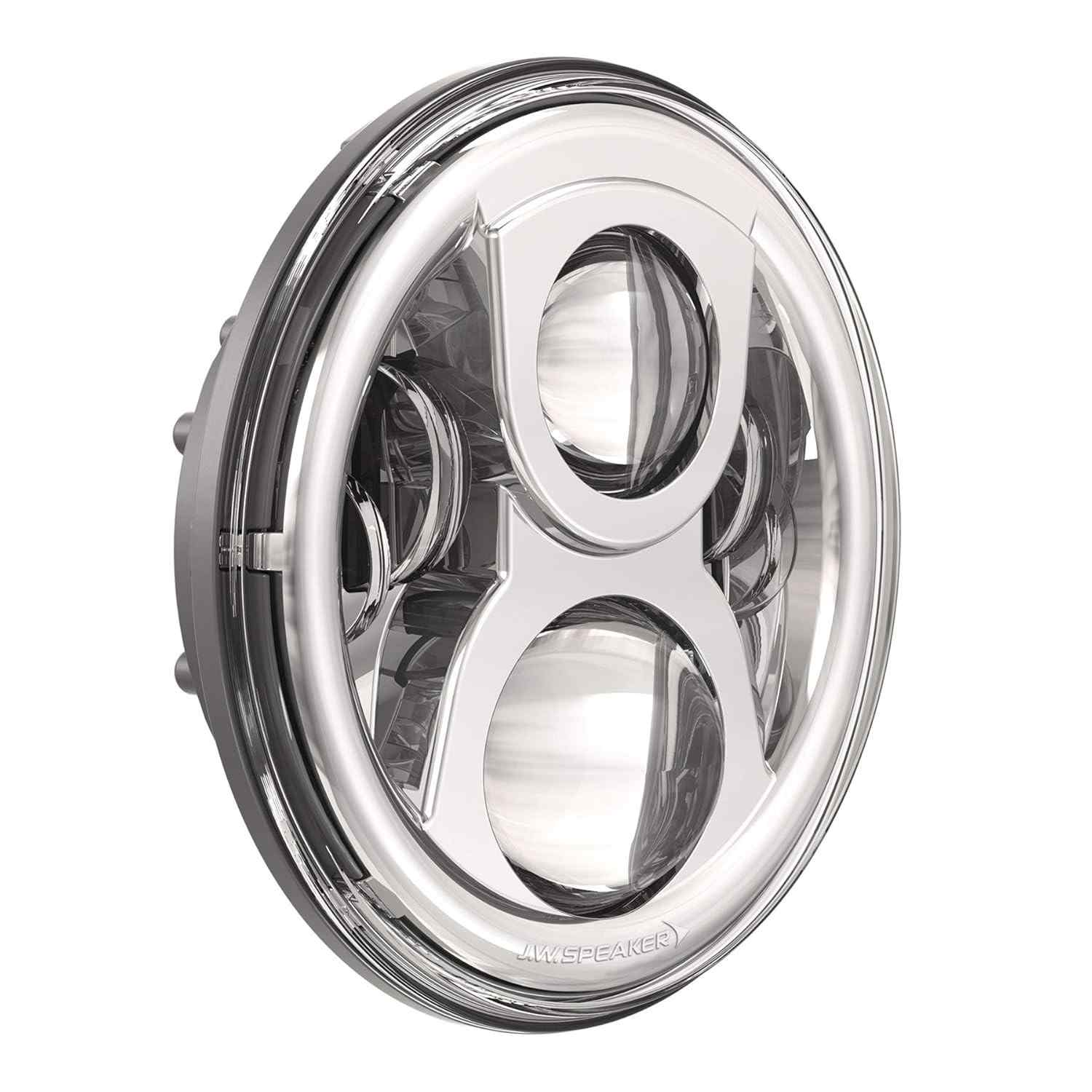 Farol J.W. Speaker 8700 Ev2-S LED Cromado 12/24V - Iluminação Premium para seu Veículo