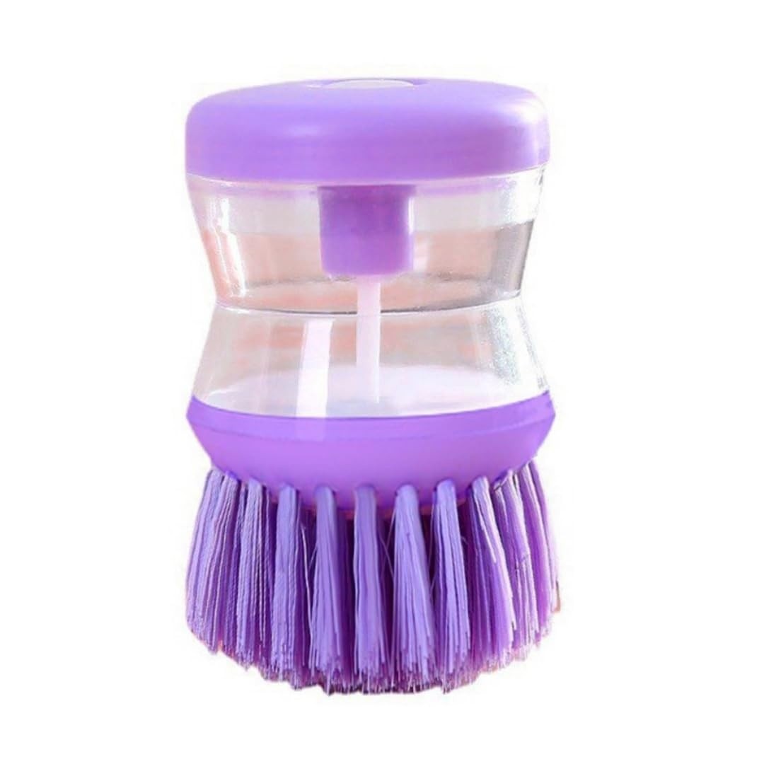 Lava Louças Roxo com Dispensador de Sabão e Cerdas de Nylon - Limpeza Eficiente e Confortável