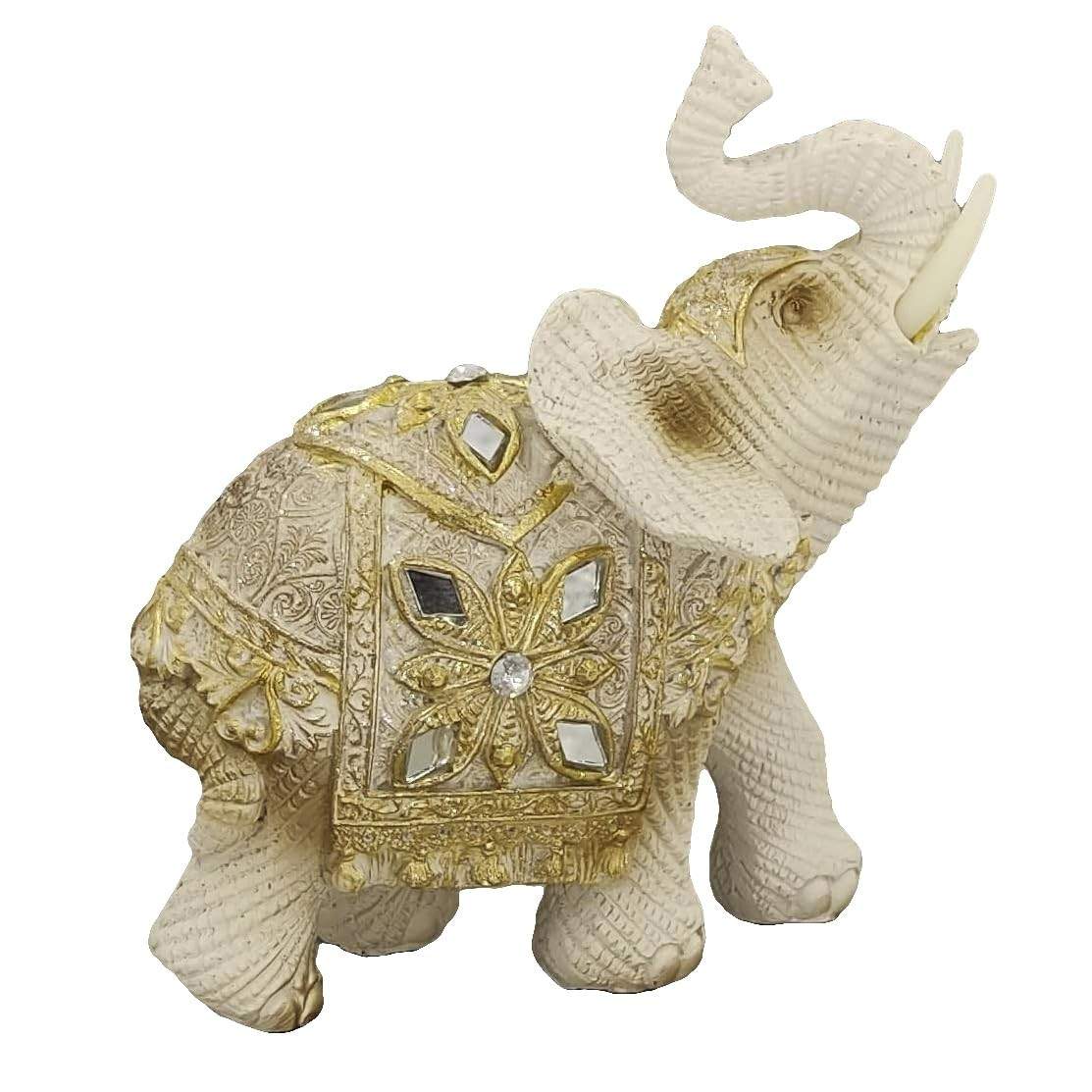 Elefante Decorativo em Resina Grande - Estatueta da Sorte e Sabedoria Indiana