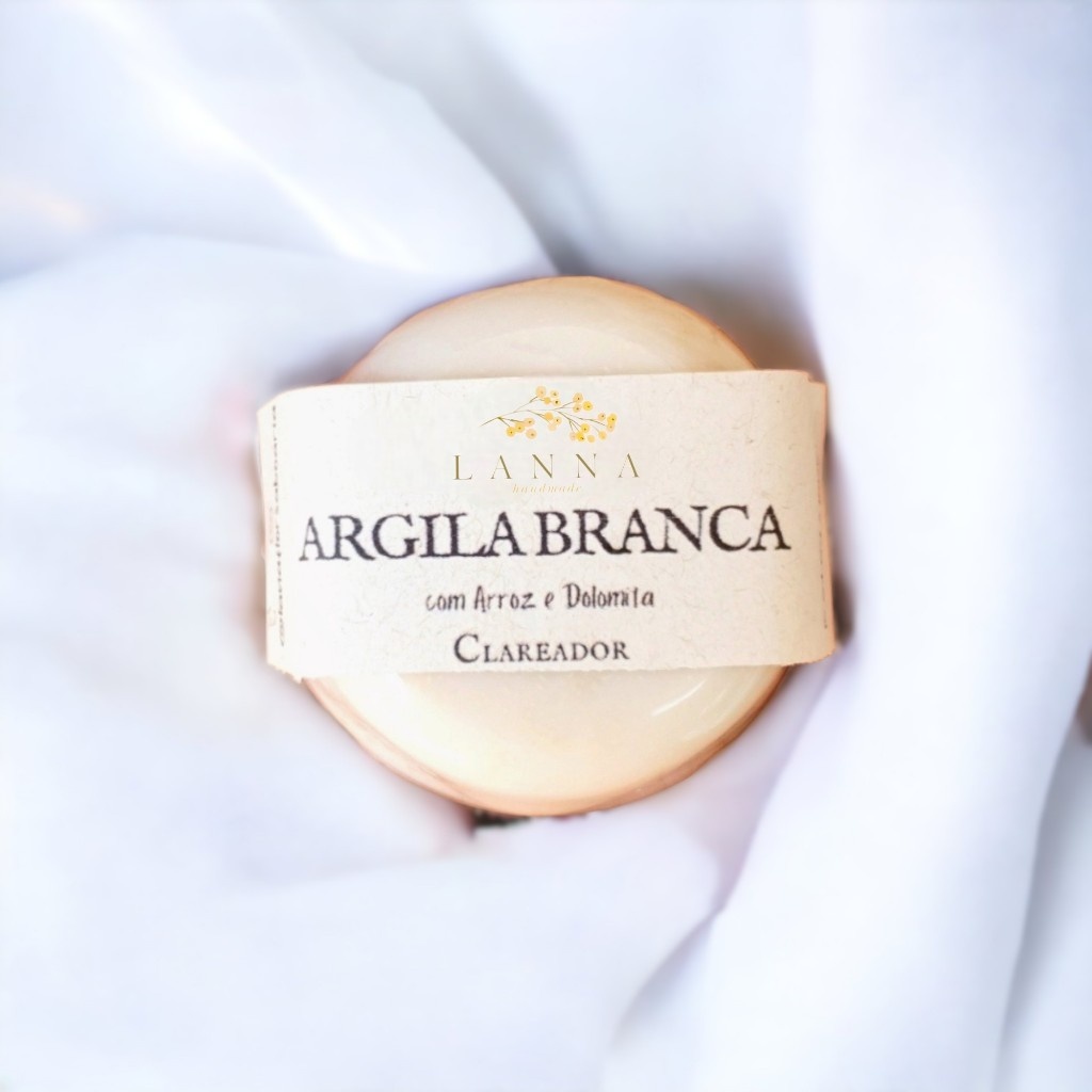 Sabonete Artesanal de Argila Branca, Arroz e Dolomita 70g – Clareador e Hidratante