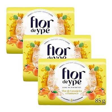 Sabonete Flor de Ypê: Kit 3x Laranjeira & Damasco 85g