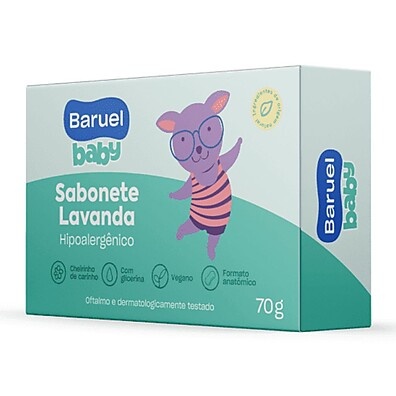 Sabonete Infantil Baruel Baby Lavanda 70g – Suavidade e Cuidado na Pele do Bebê