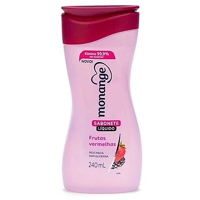 Sabonete Líquido Monange Frutas Vermelhas 240ml – Pele Macia e Perfumada