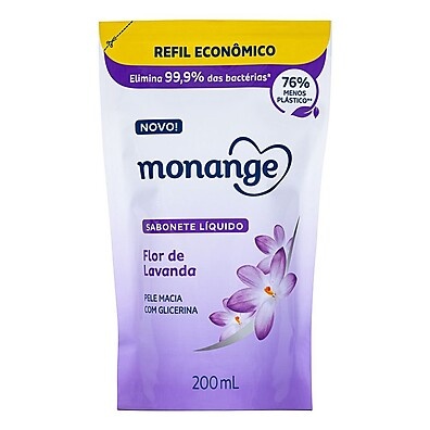 Sabonete Líquido Monange Refil Lavanda 200ml: Maciez e Perfumação