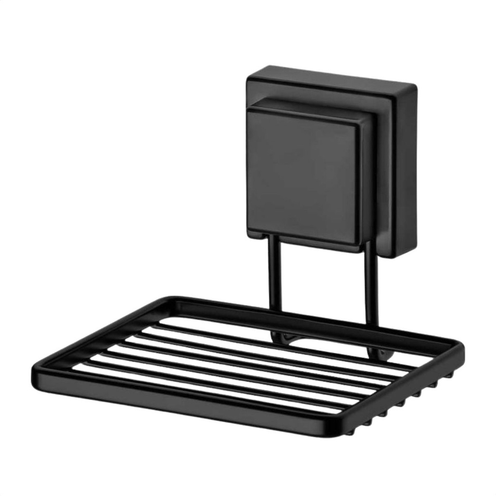 Saboneteira Ventosa: Preto Fosco e Durável