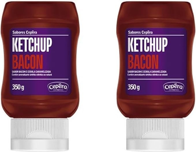 kit com 2 Ketchup Sabor Bacon e Cebola Caramelizada, 350g