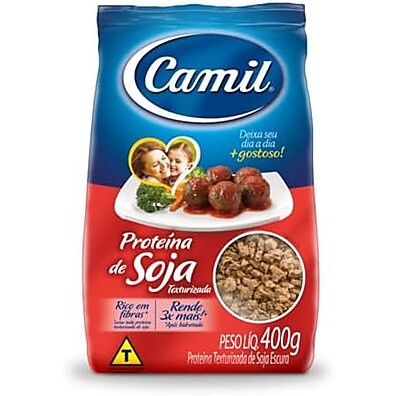 Proteína de Soja Escura Camil: Sabor Carne 400g