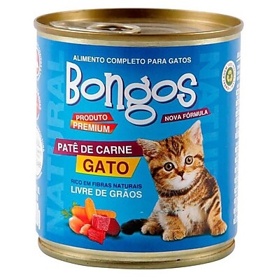 Ração Úmida Patê Bongos: 12 Latas de Sabor!