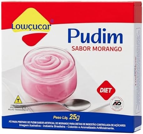Pudim Lowçucar Zero Açúcares Sabor Morango 25g