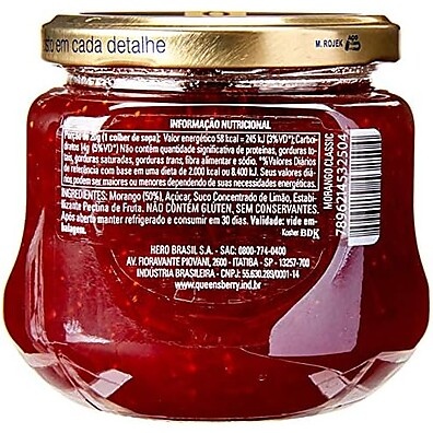 Geleia Morango Queensberry: Sabor Clássico 320g