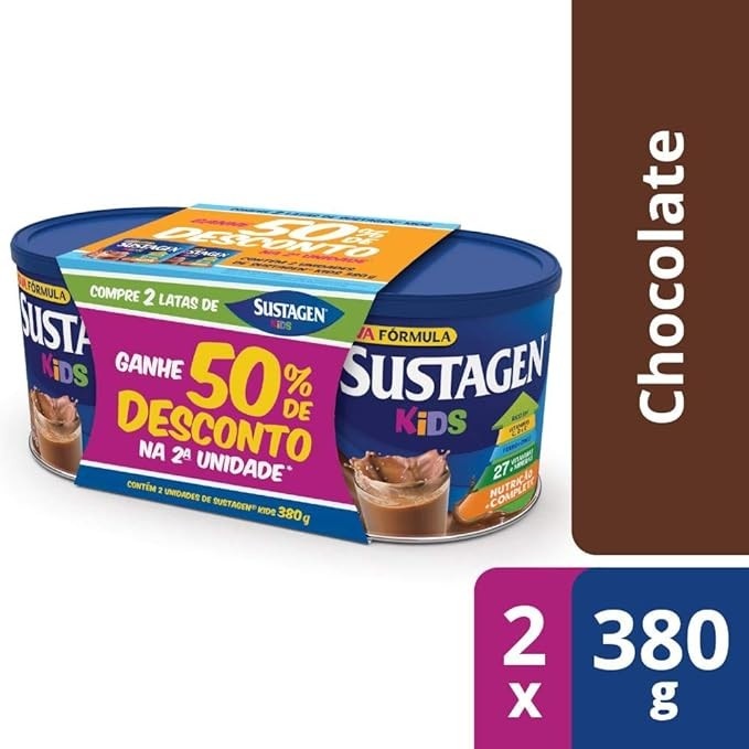 Complemento Alimentar Sustagen Kids Sabor Baunilha - Kit Lata 2x380g