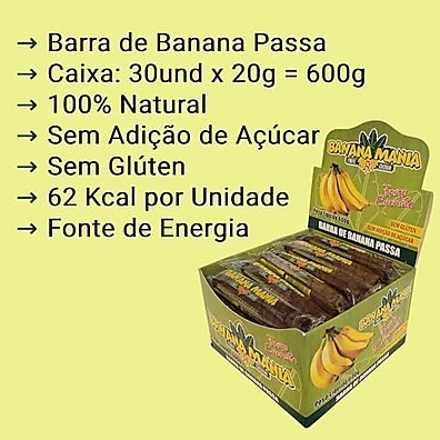 Bananinha Zero Açúcar Vegana - Sabor Natural (30 un)