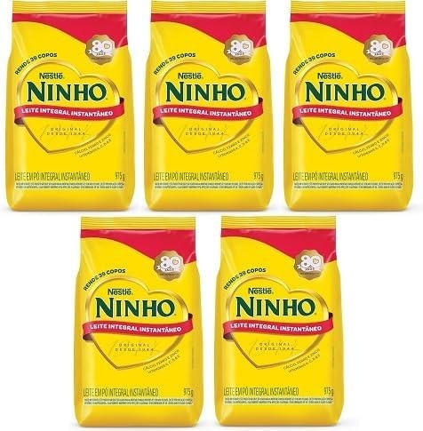 Kit + 5 Leite em Pó Ninho Integral Instantâneo Sachê 975g (4875g)