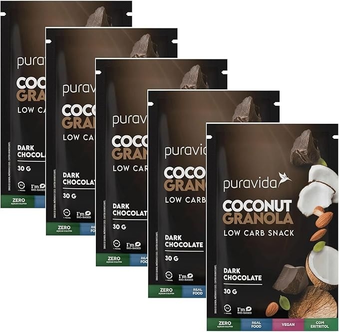 Coconut Granola Dark Chocolate Sachê 5 Sachês 30 g