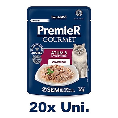 Sachê PremieR Gourmet Gatos Castrados Atum 70g – 20 Uni.