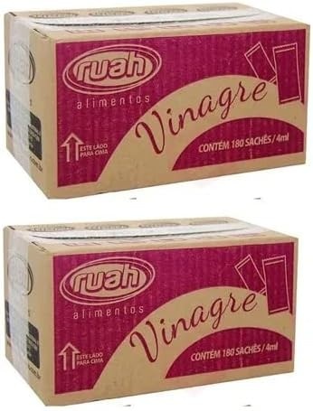 Vinagre Sachê Stick 4ml Ruah 2 Caixas Total 360 Unidades