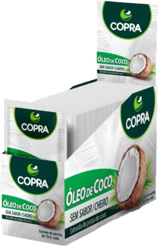 COPRA, Copra Óleo De Coco Sem Sabor 15ml Dp C/40 Sâches