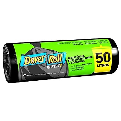 Saco de Lixo 50L Resist! Dover Roll: Economia e Qualidade