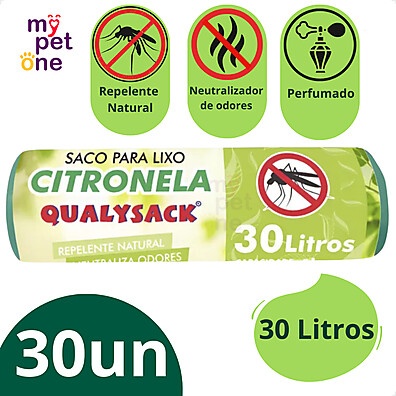 Saco de Lixo Perfumado Citronela: 30L – Elimine o Mau Cheiro!