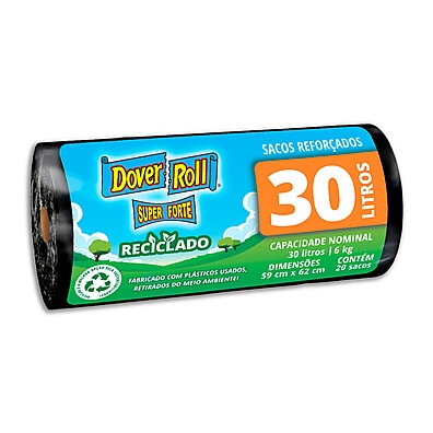 Saco de Lixo Reciclado 30L: Forte e Sustentável