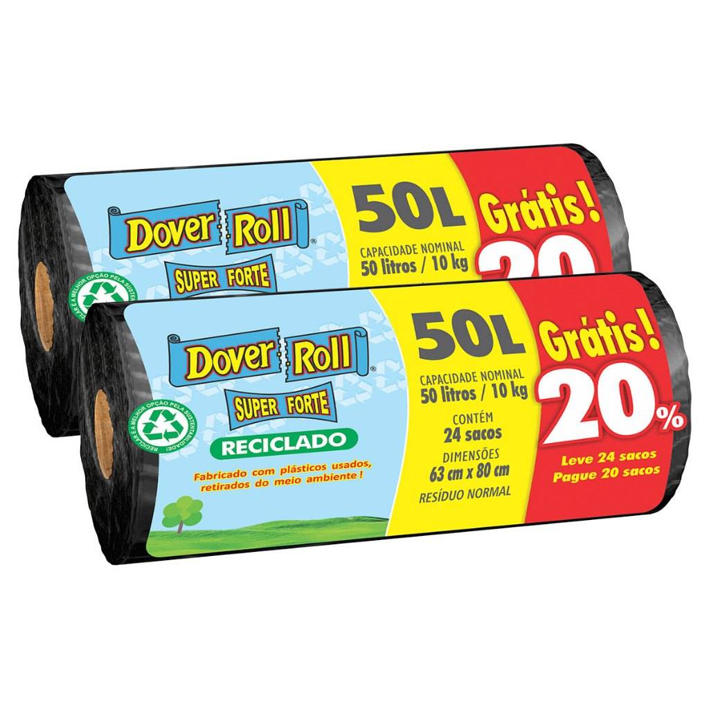 Saco de Lixo Reciclado 50L: +Forte e Sustentável!