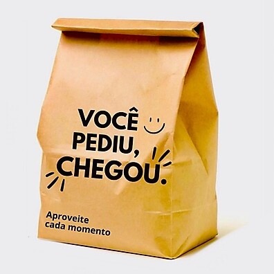 Saco Delivery Kraft Reforçado Tam PP (25x18x12) - Entrega Segura