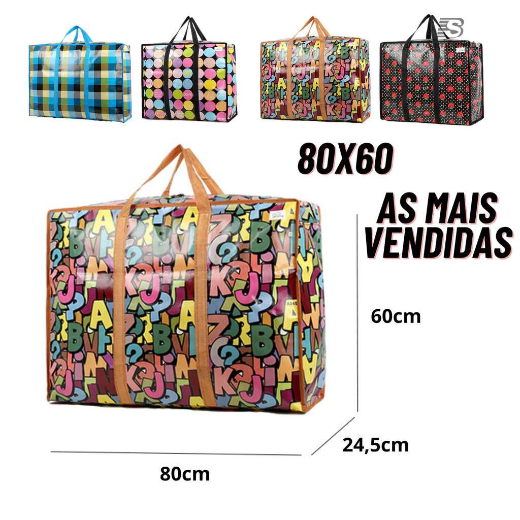 Sacola de Feira Impermeável com Zíper – Nova Coleção SB