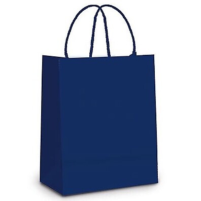 Sacola de Papel Azul Marinho: Elegância em 10 Unidades