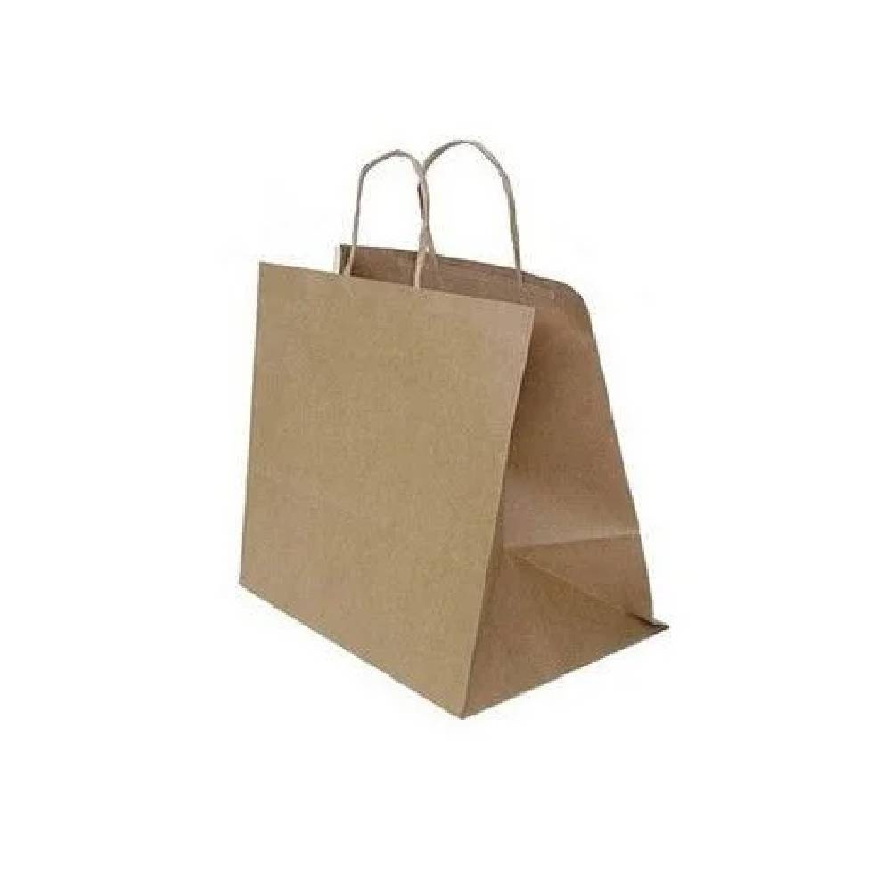 Sacola de Papel Kraft Grande: 10un (23,5x17x34cm)