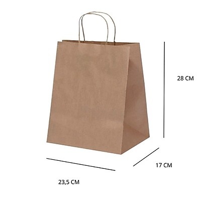 Sacola Kraft 23,5x17x28 cm - Compre por Atacado