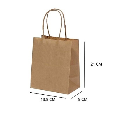 Sacola Kraft Personalizada: 13,5x8x21cm