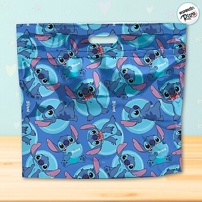Sacola Laminada com Zip Stitch Disney: 46x43x5cm - Presentes Encantadores