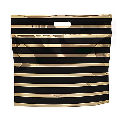 Sacola Metalizada Preto e Dourado: Elegância!
