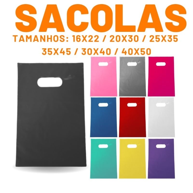 Sacolas Boca de Palhaço 30x40: 100 Unidades Coloridas!