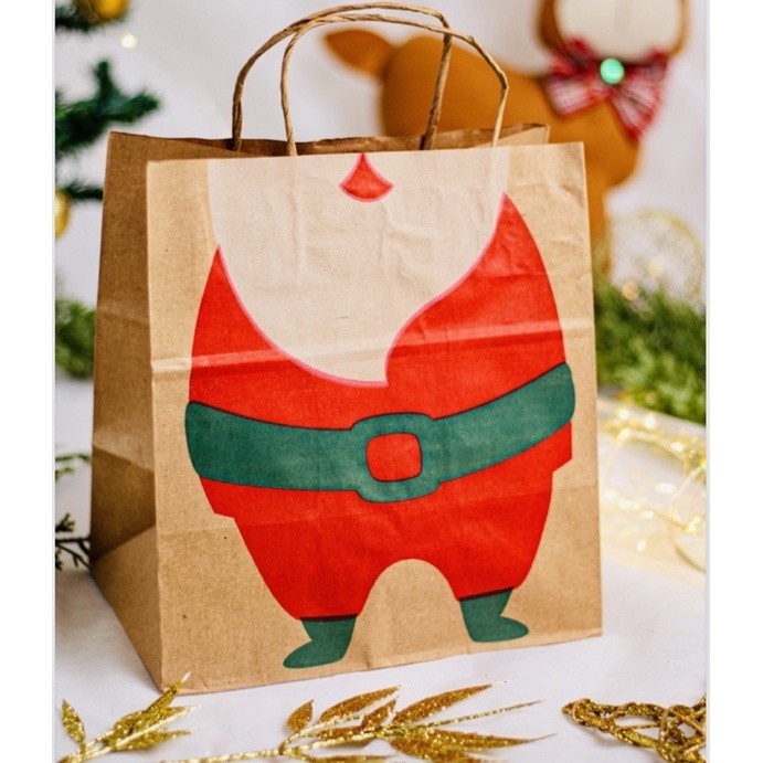Sacolas de Natal: 10 Unidades 24x22x15cm