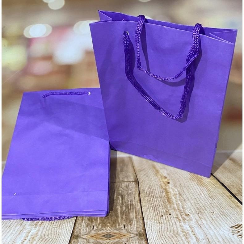 Sacolas de Papel Violeta: 10 Unidades para Presentes!