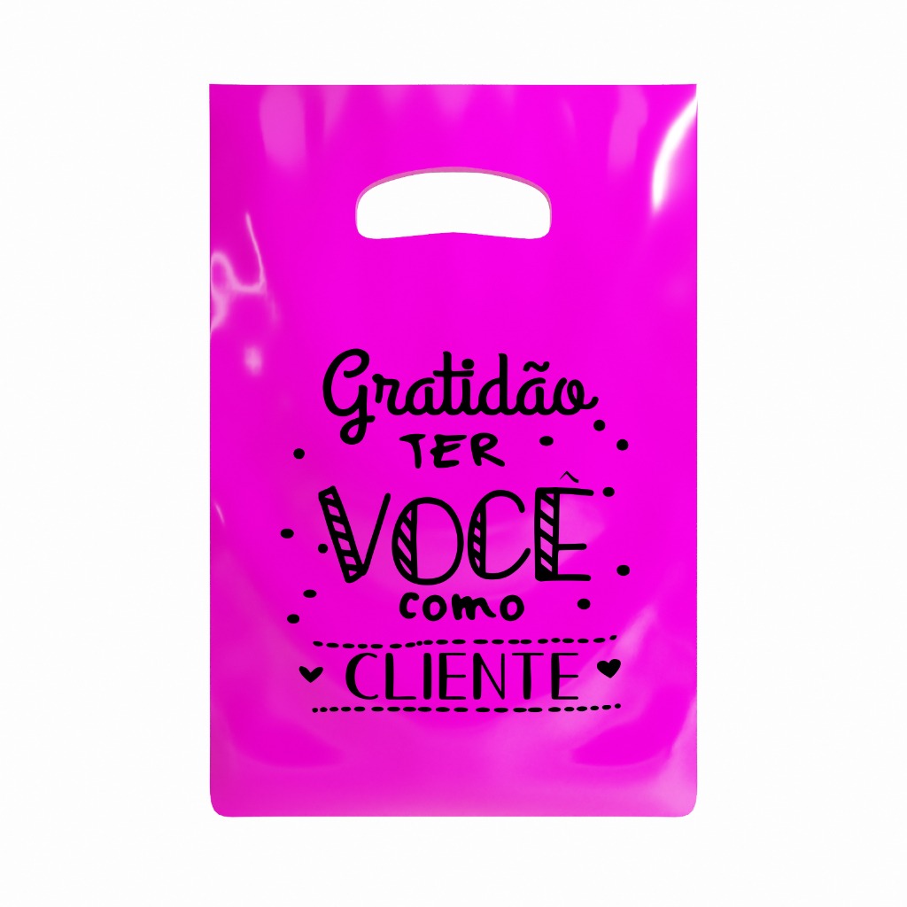 Sacolas Gratidão: 50 Unid. 20x30 Personalizadas