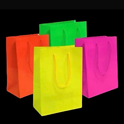 Sacolas Neon Festa: Kit 40 Lembrancinhas Vibrantes!