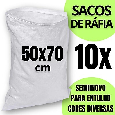 Sacos de Ráfia para Entulho: 10 Unidades 50x70