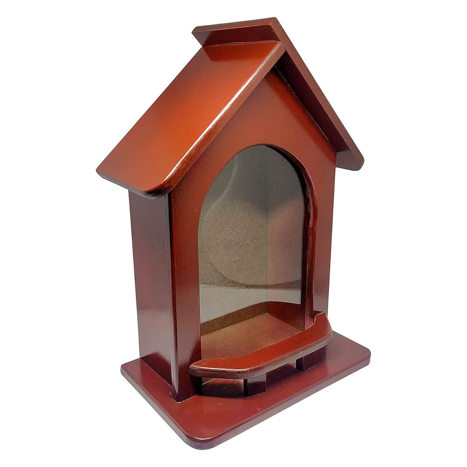 Capela Oratório 34cm em Madeira para Imagens de Santos até 22cm - Decoração Sagrada Elegante