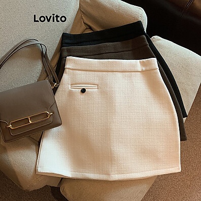 Saia Casual Assimétrica com Bolso Lovito LNE40567